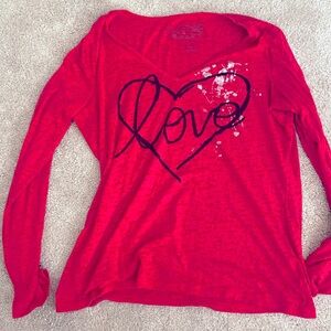 Red love long sleeve shirt